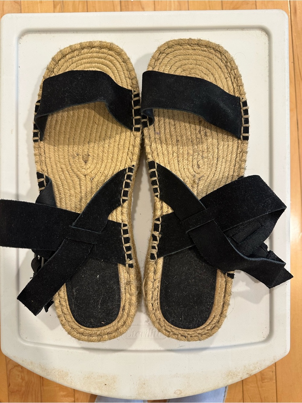 Black Espadrille Platform Slide Sandals - Women